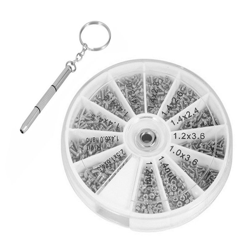 600 pcs Glasses Screw & Nut Assortment Kit 600 Pcs Stainless Steel Tiny Screw nut Repair Tool for Sunglass Cell Phone Watch