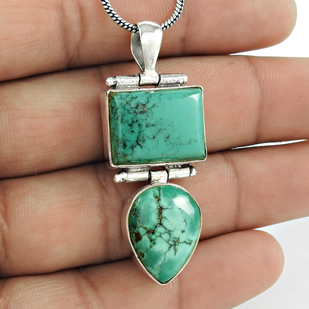 Sky blue turquoise gemstone handmade pendants 925 sterling silver jewelry wholesale price silver pendants suppliers