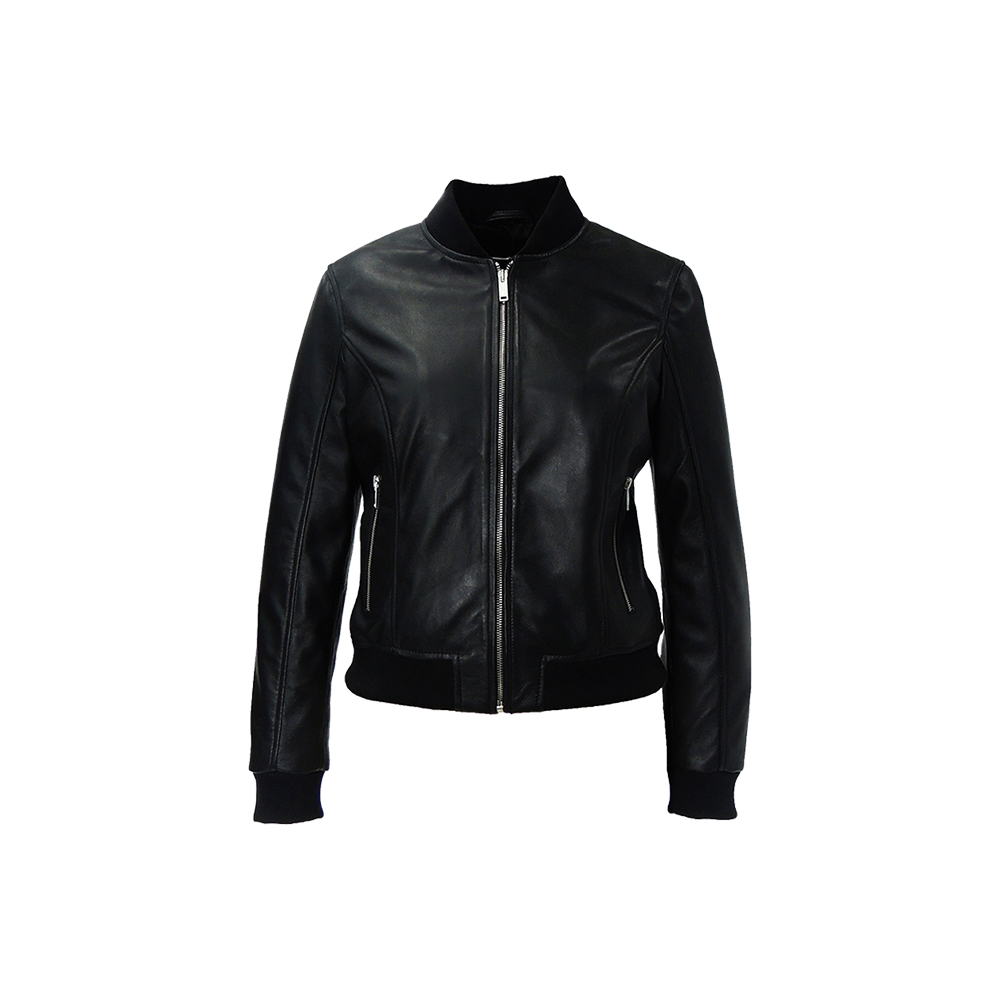 Custom Made Sheep Leather Fashion Bomber Jacket/Black Leather Casual Bomber Jacket /Latest Unisex fashion Leather Jacket black