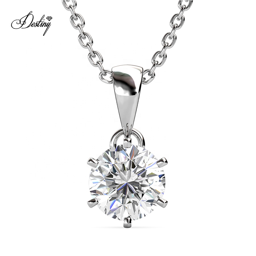 Destiny Jewellery 2021 Новинка Роскошные ювелирные изделия 925 стерлингового серебра 1,0 карат синтетический бриллиант Les Косынка кулон ожерелье