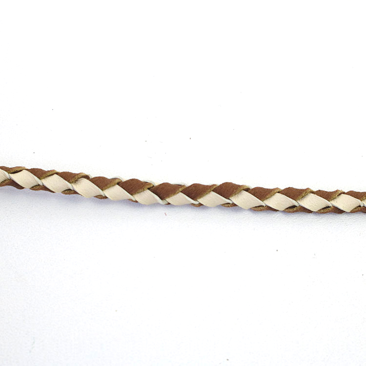 Custom logo Round Braid Real Leather bracelet lace