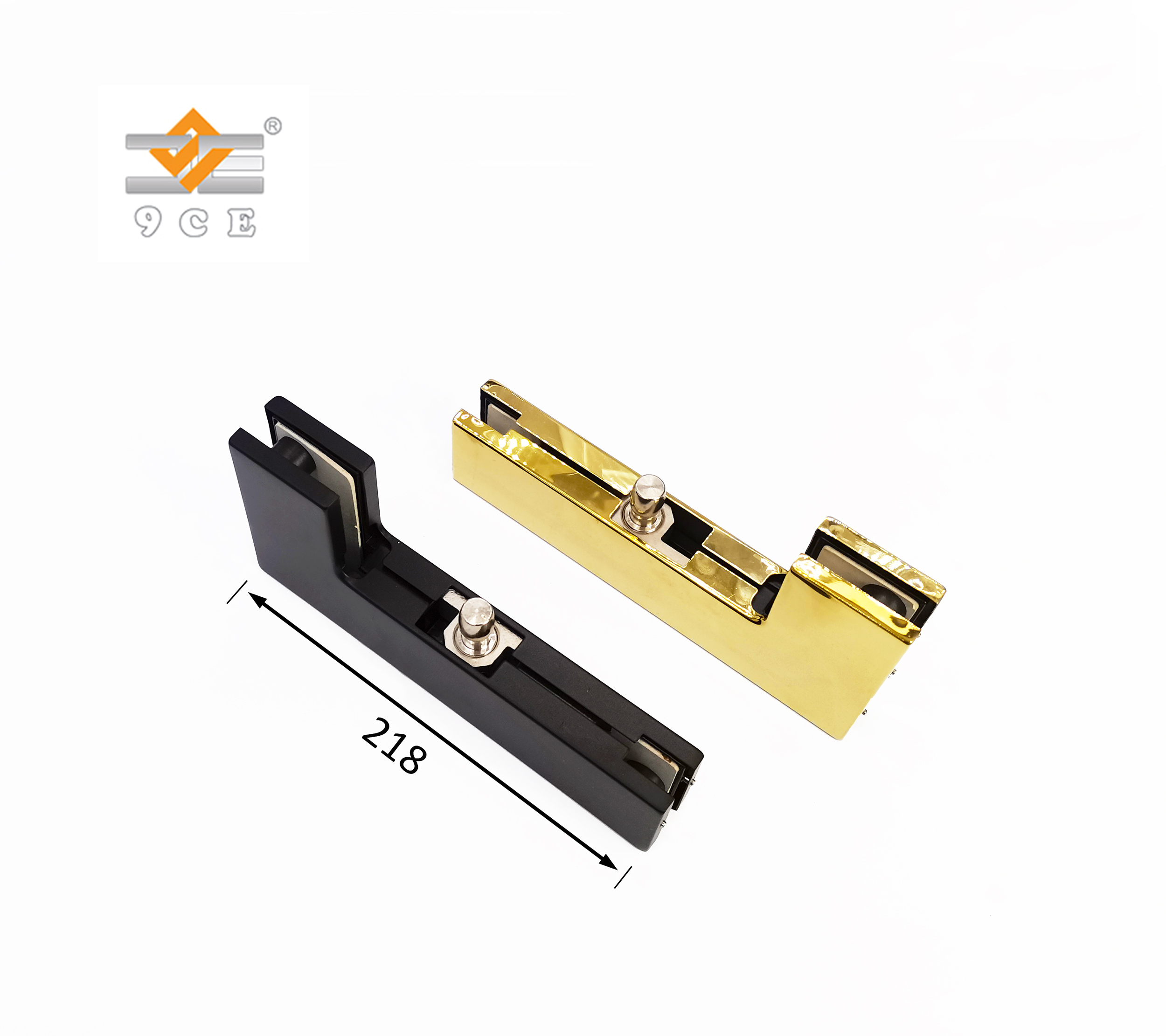 L Shape Gold Glass Door Accessories Aluminum Alloy Glass Door Door Patch Hinge Clamp