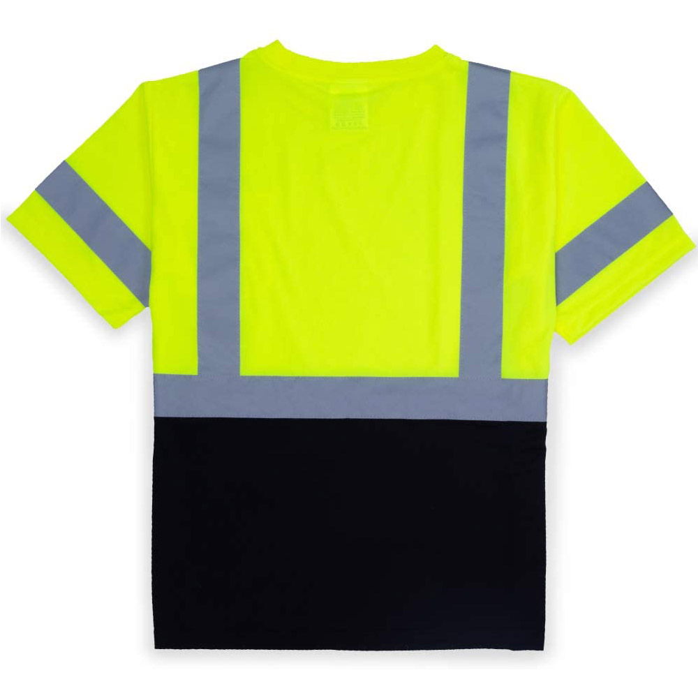 Yellow Black Reflective Construction Security Safety Vest Work-wear Jacket