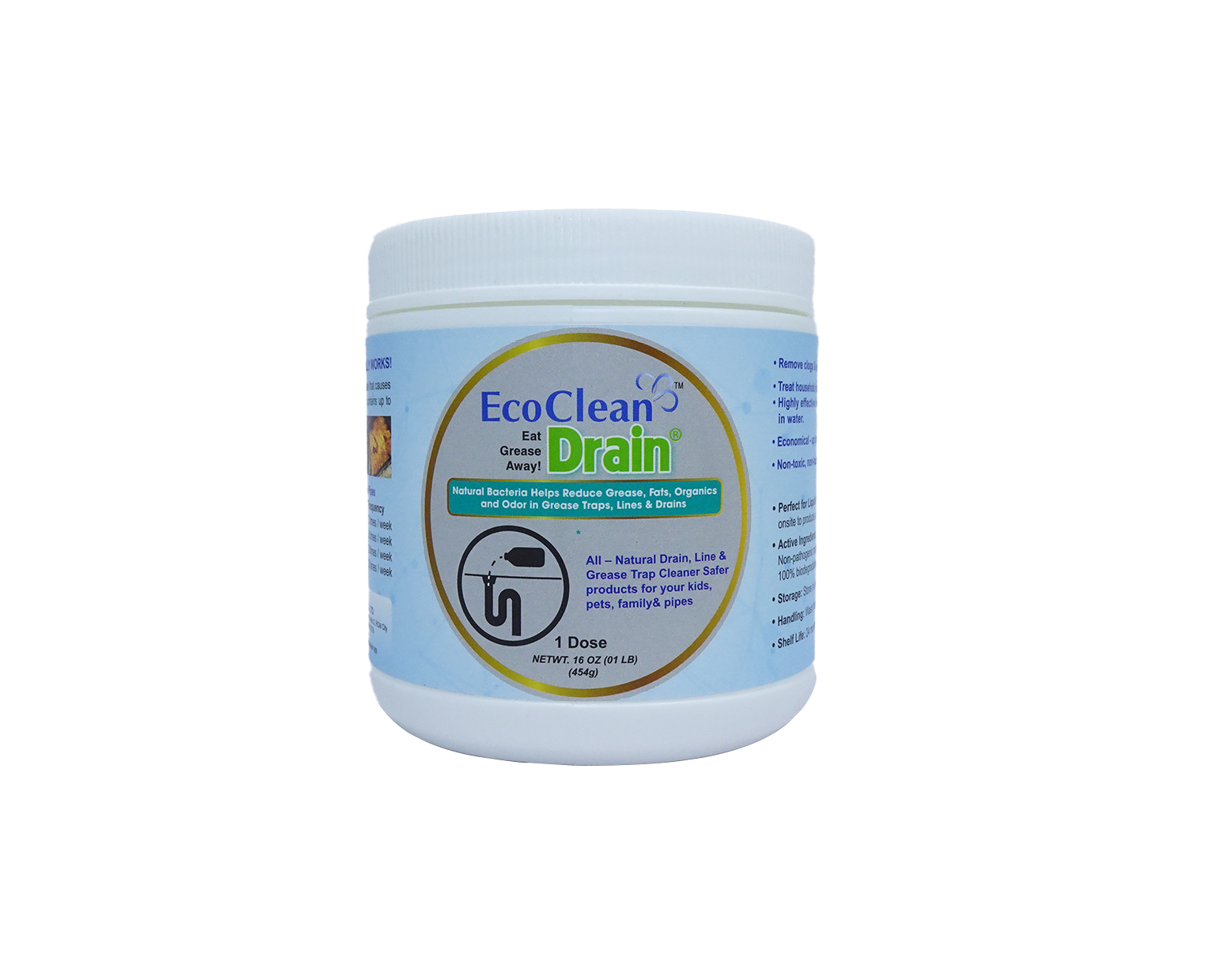 EcoClean Drain - 454 г-жир для слива бактерий