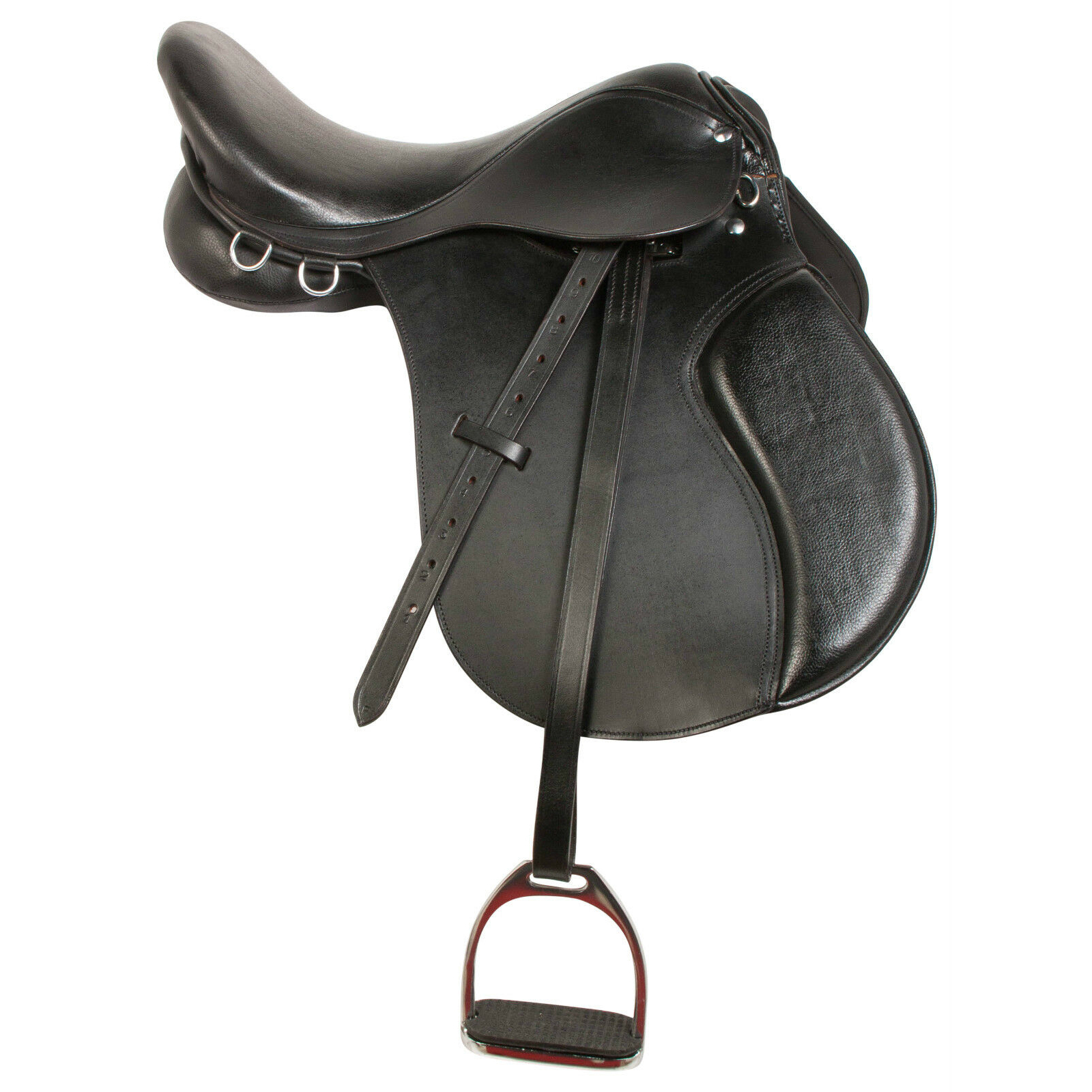 ALL PURPOSE BLACK ENGLISH HORSE RIDING SADDLE JUMPER DRESSAGE TACK