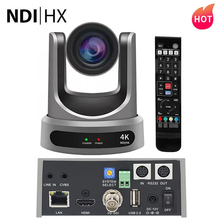 J400 Customs logo NDI HX POE 4K 30X 20X sdi hd mi lan usb PTZ Camera use IP Joystick Controller Video Conference Camera