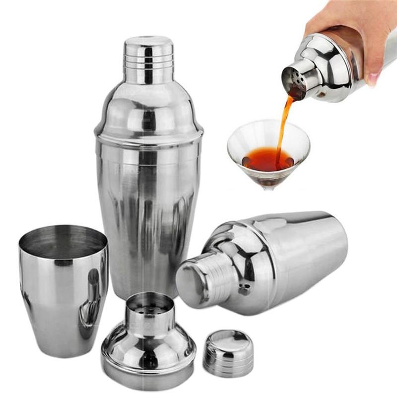 Ski Group Of Stainless Steel Pure Silver Cocktail Shaker Bar Tools Sets