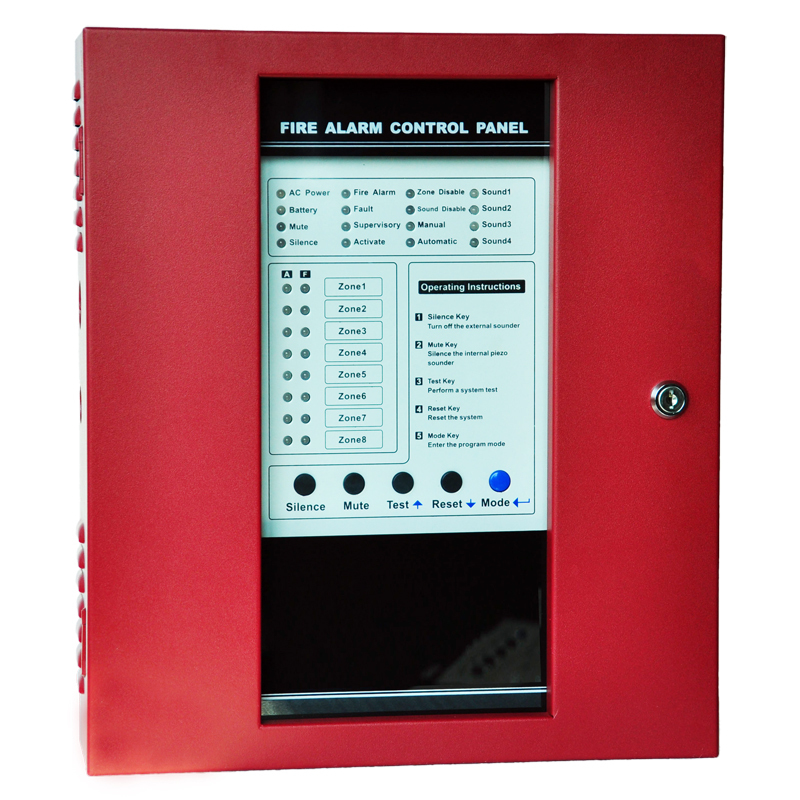 8 Zones Fire Alarm Control panel,RS485 communication smart Conventional fire alarm system