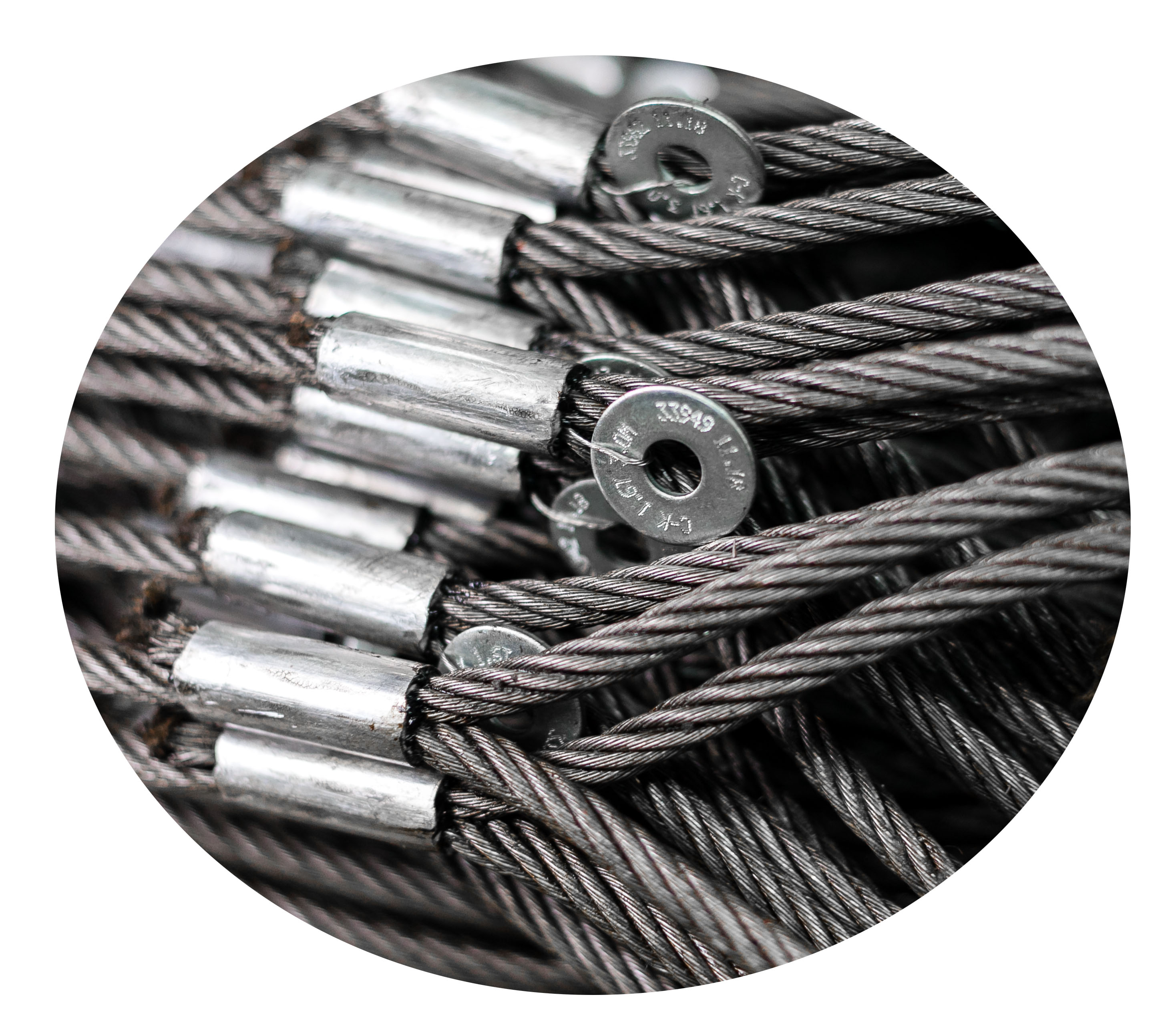 A035 - Wire Rope With Ferrule Eye Loops For Heavy Lifting Operations Steel