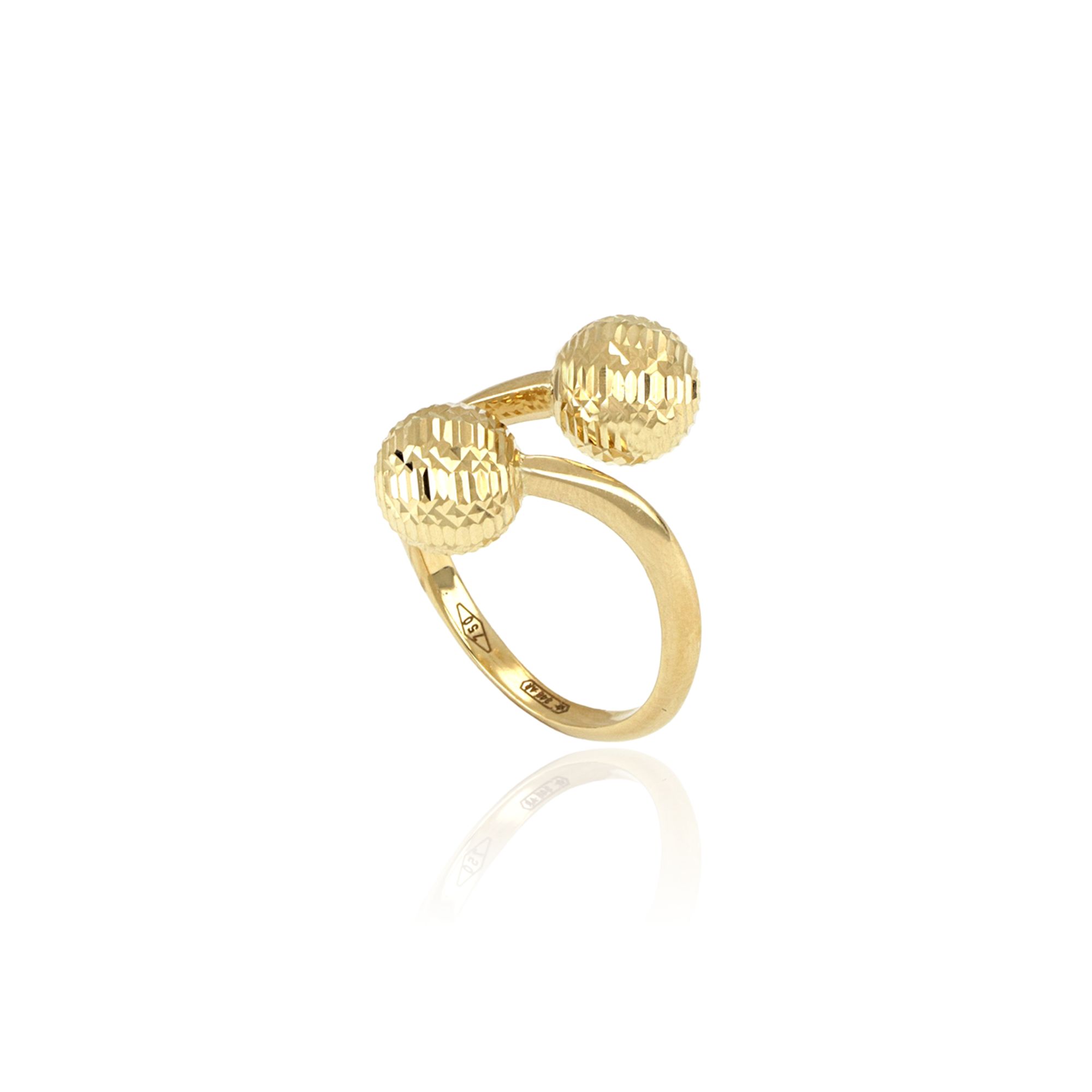 Best Italian Creation Atena Double Spheres Ring in Gold for Women
