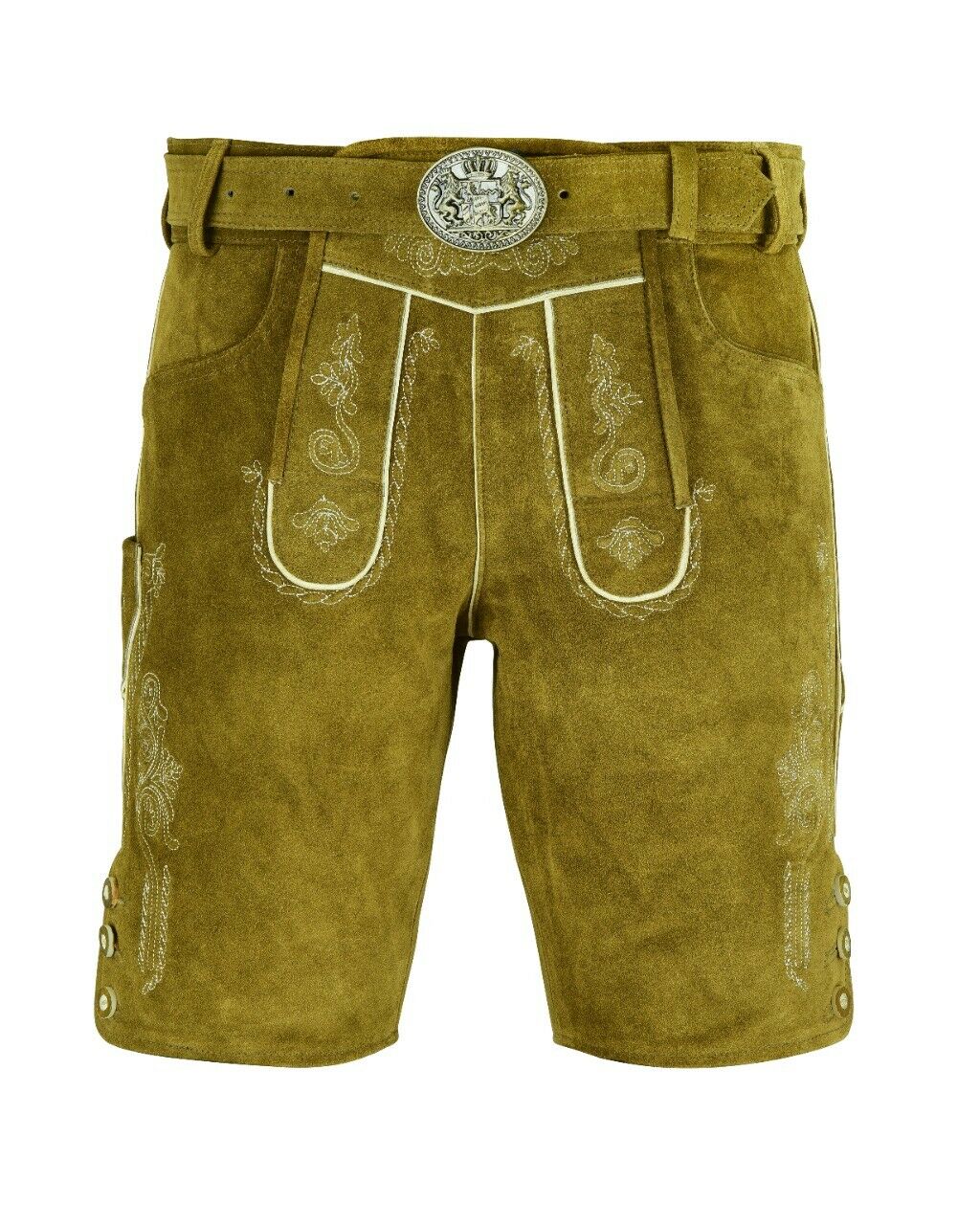 Oktoberfest Authentic Bavarian Lederhosen Suede Leather with Suspender Short New