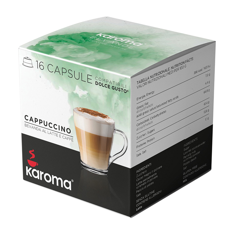 Итальянские капсулы KAROMA капучино, напиток мгновенного кофе DOLCE GUSTO, частная торговая марка (OEM)