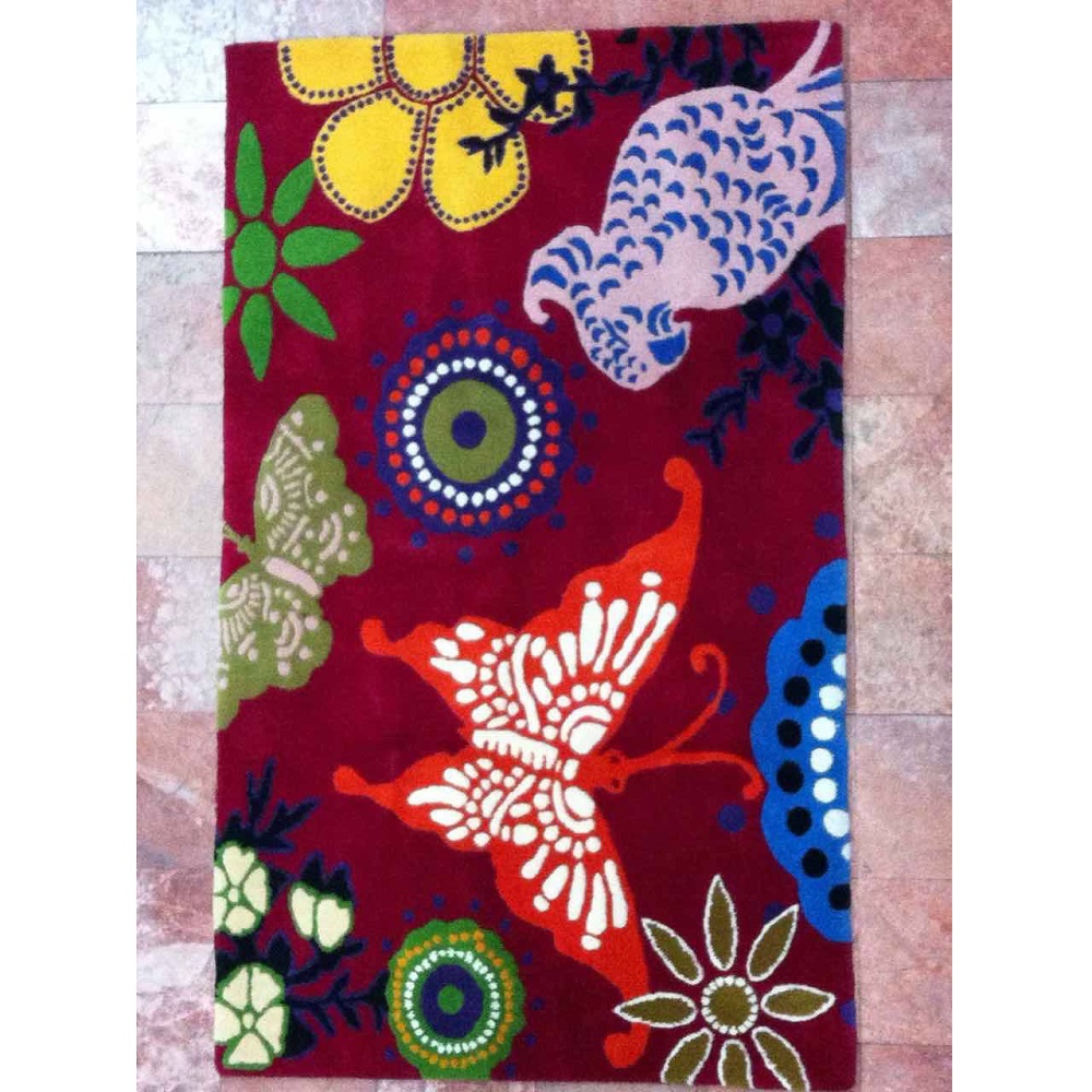 Non-Chemically Washed Classic Rectangular Hand-Knotted Woollen 1.2x2m Carpet For Home