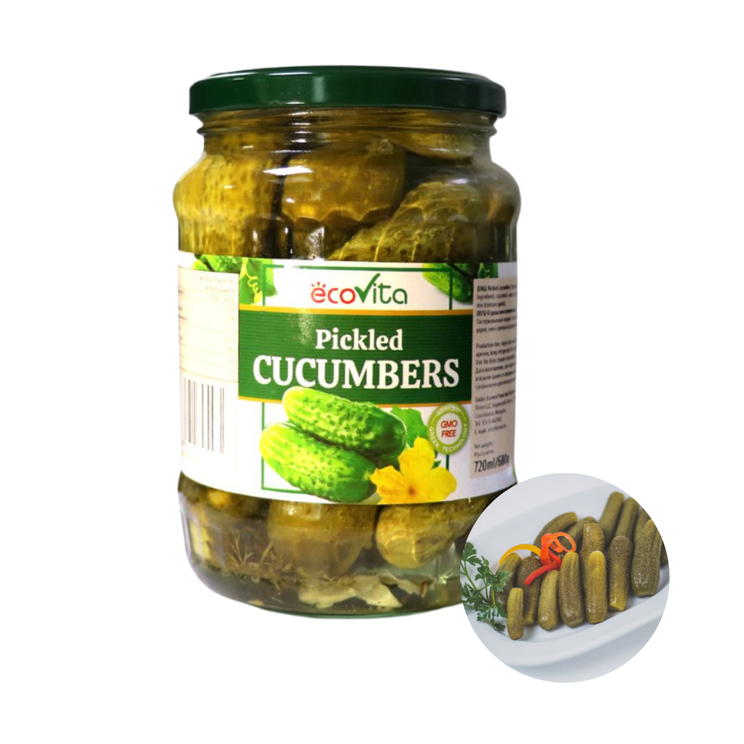 Сделано в Вьетнаме, высокое качество, низкая цена, ECOVITA Gherkins/cornichon/детский маринованный огурец 720 мл Marson Jar