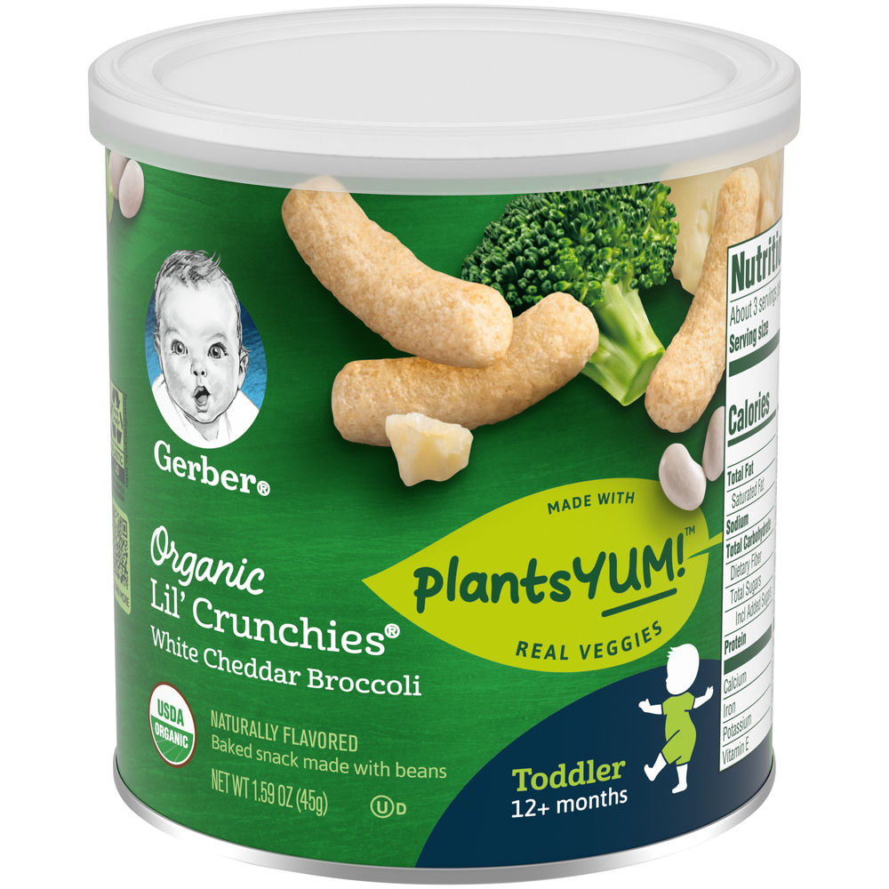 Gerber Organic Lil' Crunchies (белый Cheddar Brocolli) 45 г