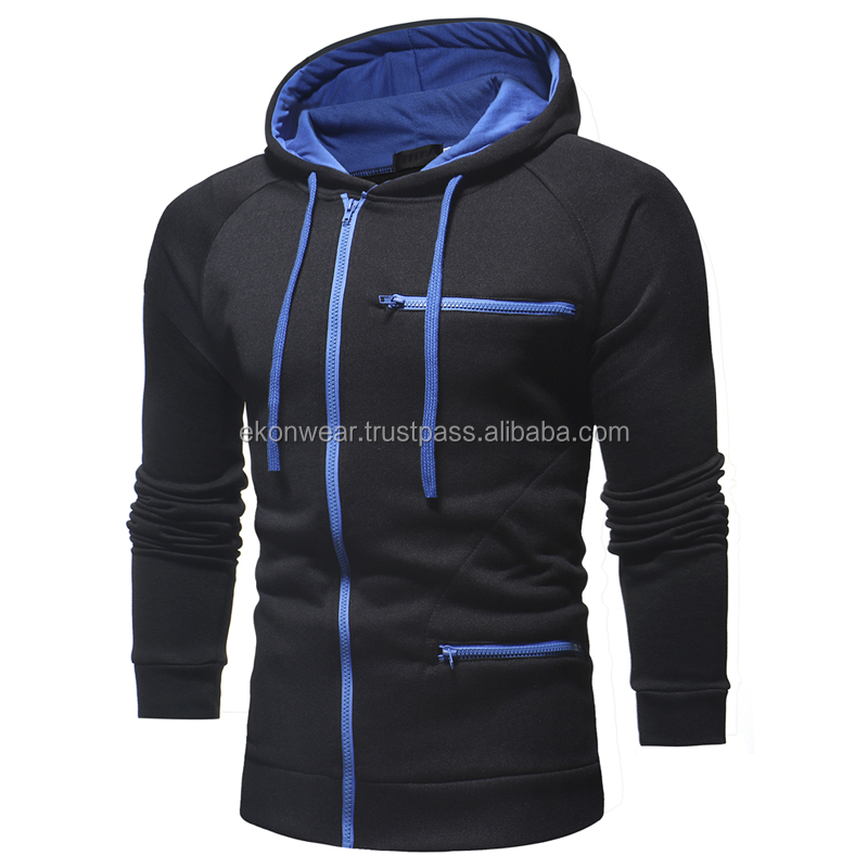 Sweatshirt For Men Casual Solid Color Zipper Pullover Autumn Hoodies 2020