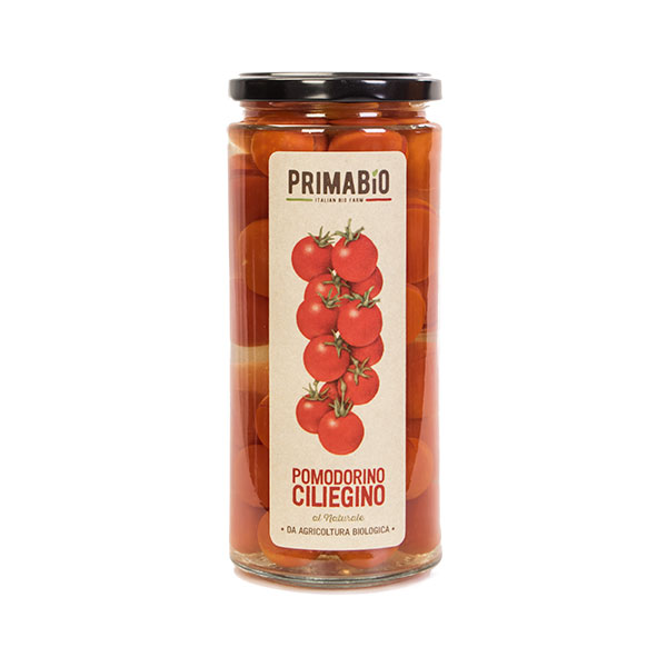 Private Label Italian Organic Cherry Tomato in Brine premium quality 580ml/320g