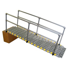 Structurally Strong Roll-A-Ramp Modular Ramp System 30 Inch Wide Two Sides Handrail Straight-End Exceptional Performance