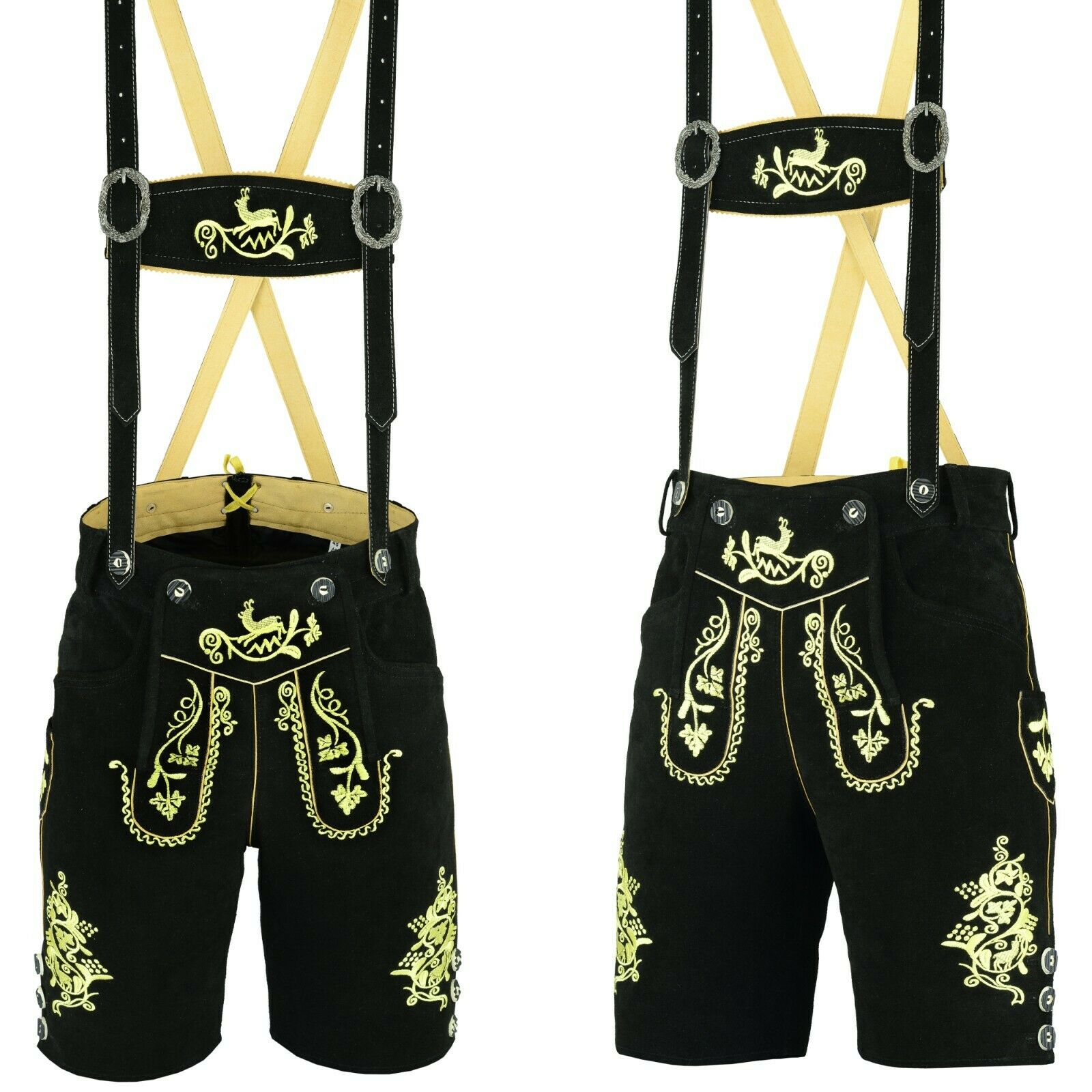 Набор черных коротких брюк Lederhosen на Октоберфест