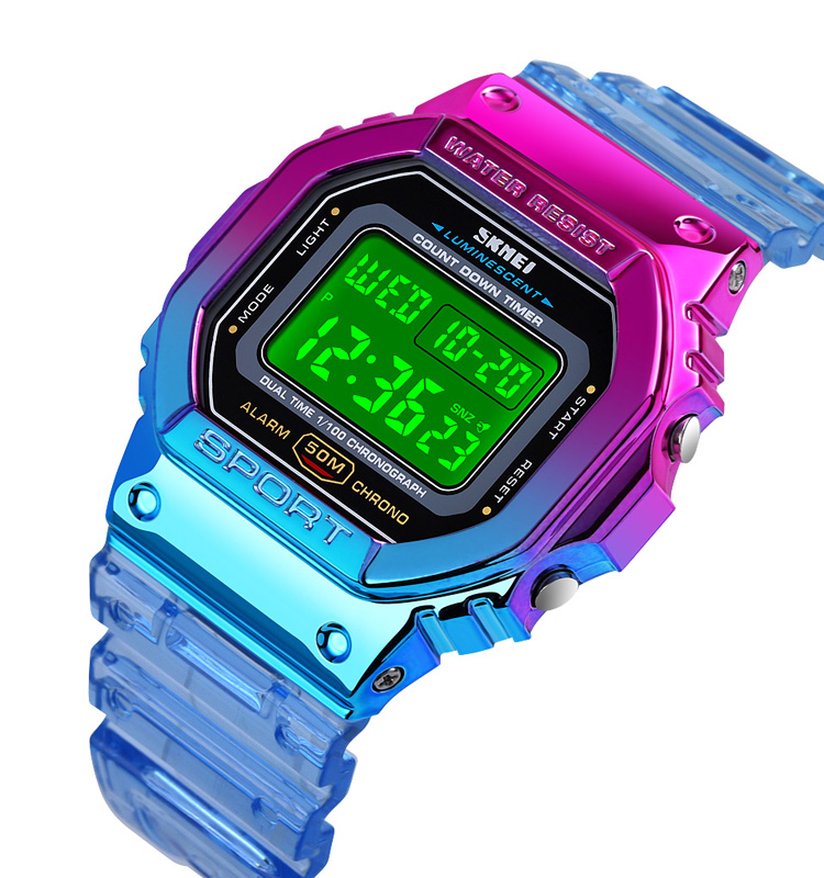 Skmei 1622 Jam Tangan Красочные легкие женские спортивные часы, цифровые наручные часы, электронные женские часы