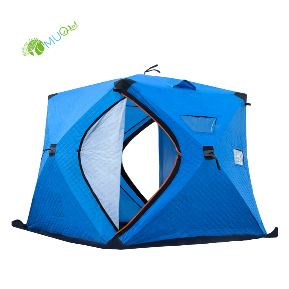 YumuQ 7.9' 4-5 Person Thickening Skirt Ice Fishing Tent, Heat-Insulation Winter Ice Cube Fishing Shelter Tent For Outdoor