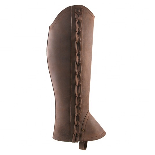 Manaal Enterprises Leather Equestrian Body Protector Equipment Genuine Horse Riding Half Horse Chaps, Size: Children & Adult