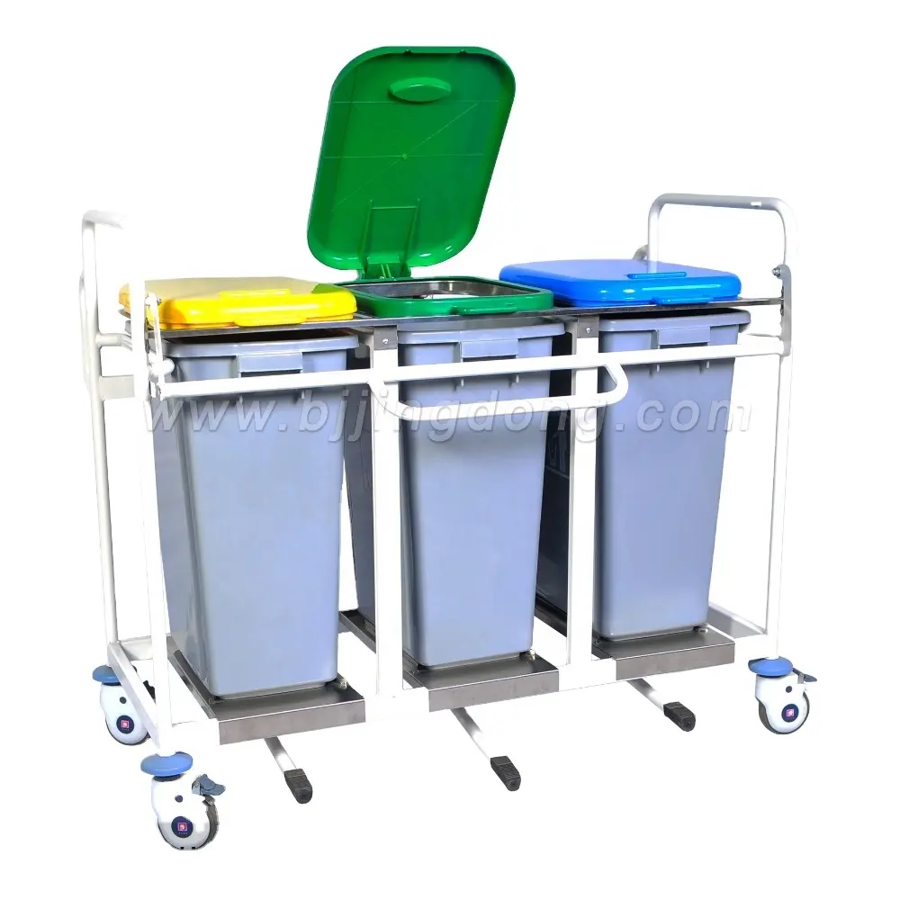 Hospital Trolley Hospital 3 Units Dirt Bucket Trash Can Trolley Single Double Triple