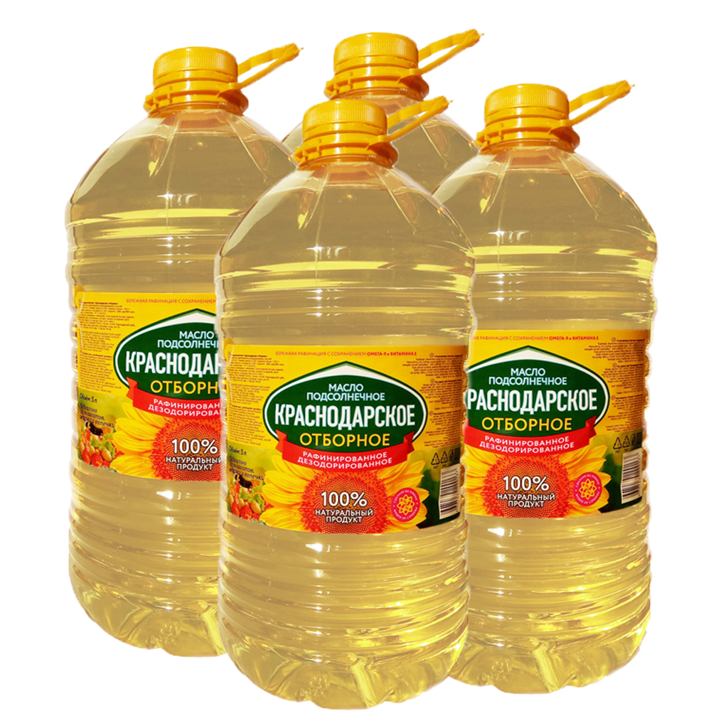 Съедобное русское подсолнечное масло из Краснодара, бутылка для животных