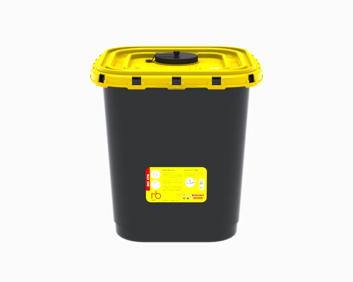 Leakproof 30 LT Black Strong Lock Ability Solid and Liquid Dangerous Waste Container