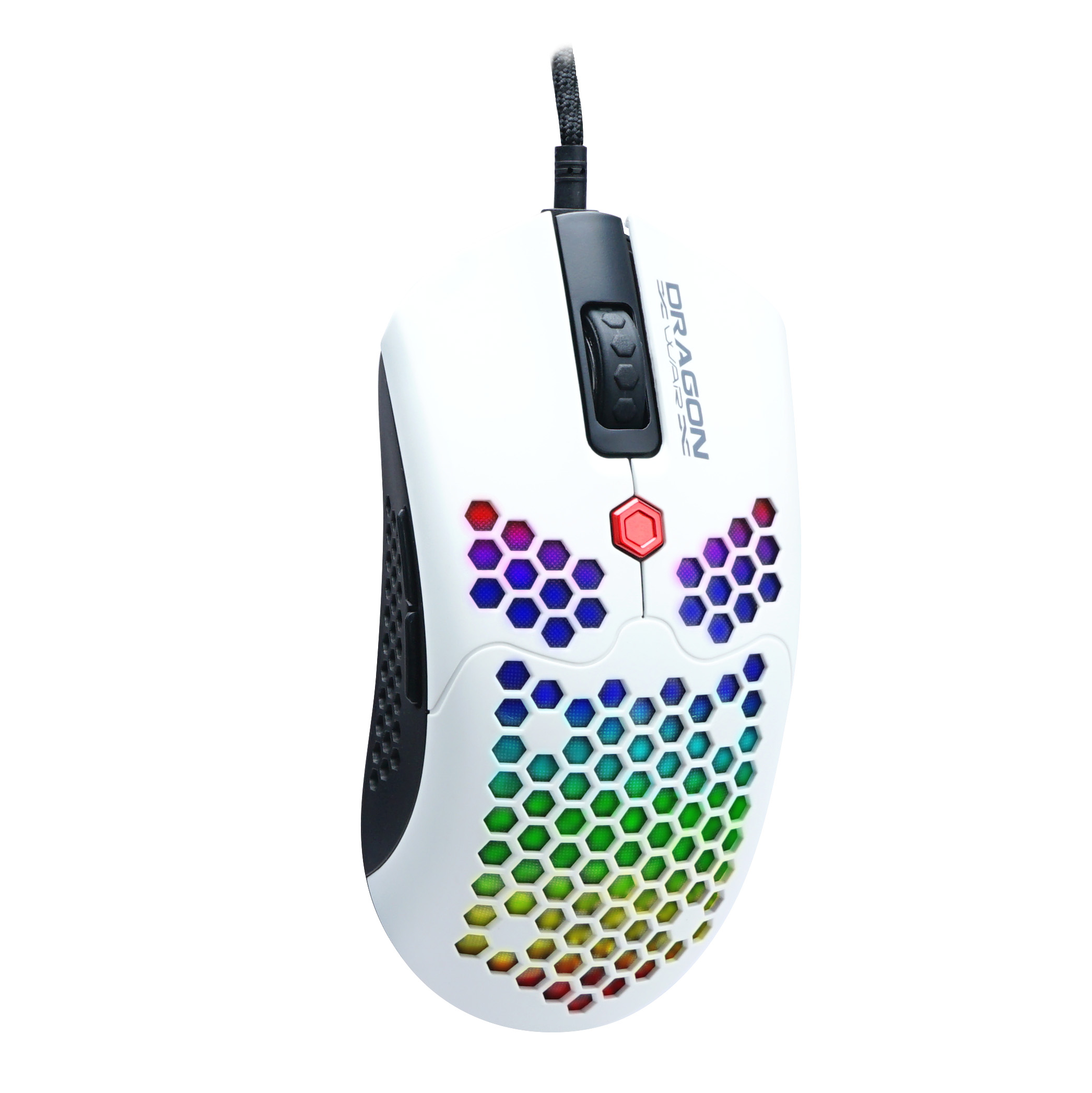 Игровая мышь Dragon War G25, 65 г, белая версия с легкой сотовой оболочкой, ультралегкий кабель Ultraweave, Pixart 3325 или 3360