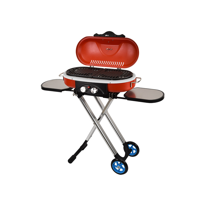 High Quality Portable Adjustable Cooking Height Charcoal BBQ Grill Set Folding Trolley BBQ Grill With Air Vent
