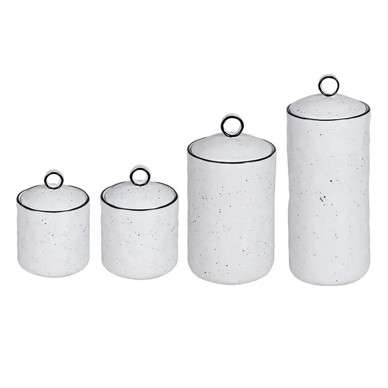 Ceramic storage pot&tea pot&coffee candy pot flamingo pattern light luxury sealed pot with lid household storage pot