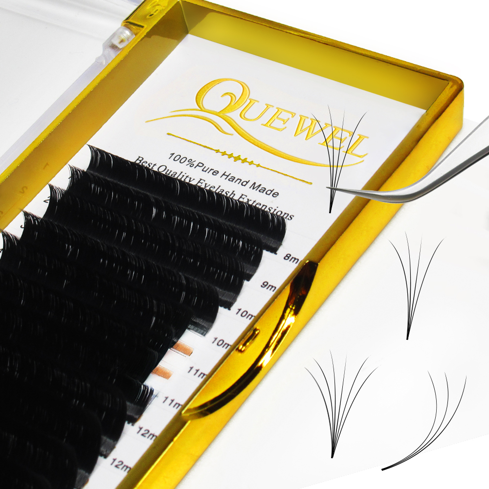 Ресницы для наращивания из норки Quewel 0,03 0,05 0,07 Easy Fanning, фирменная торговая марка, оптом