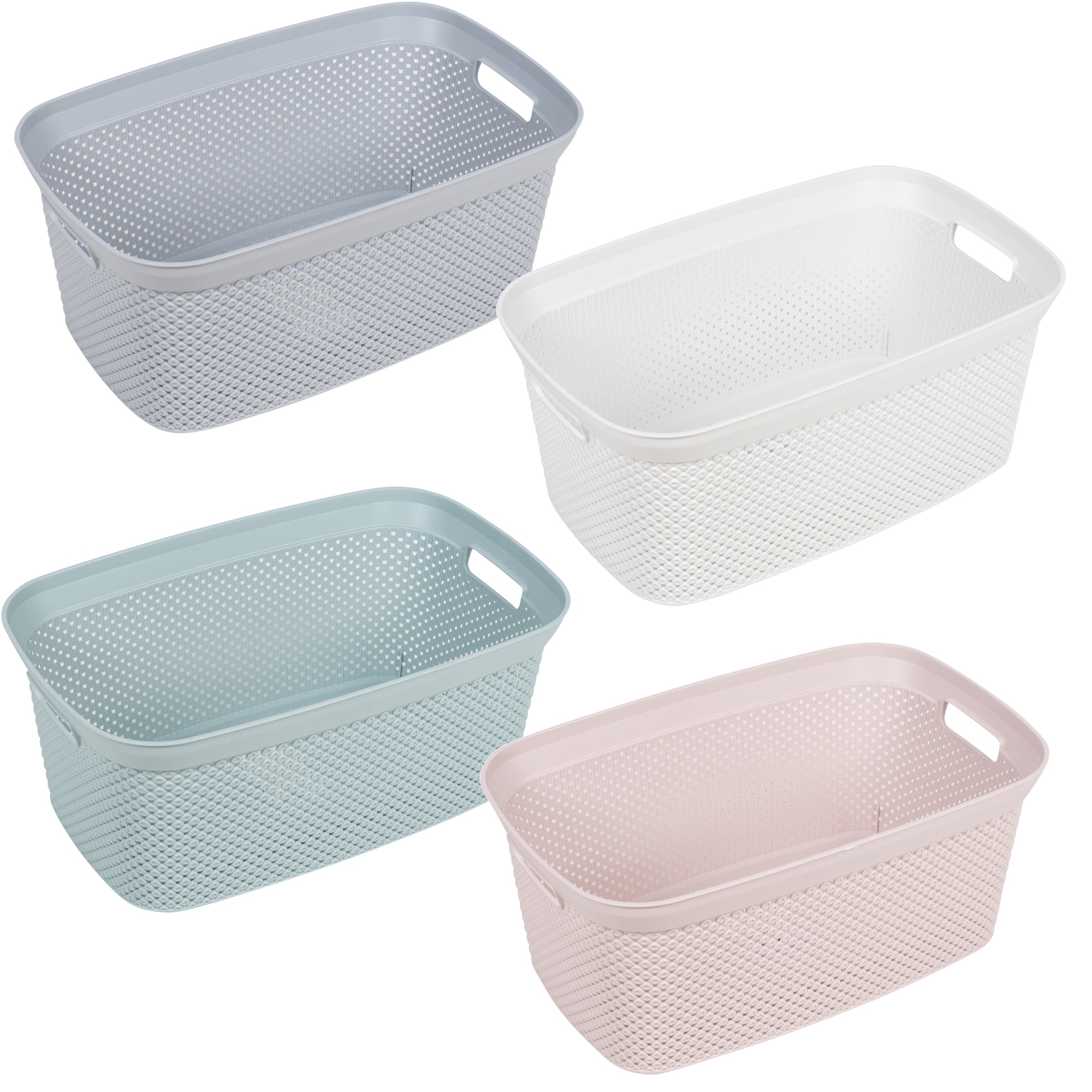 Wholesales Plastic Laundry Basket for Housework Bathroom Dirty Clothes Storage