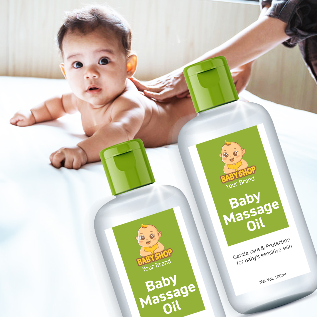 OEM ODM NATURAL PLANT BASED BABY MASSAGE OIL HIGH QUALITY BABY MASSAGE OIL FO HEALTHY SKIN AND BONE SOOTHING OIL