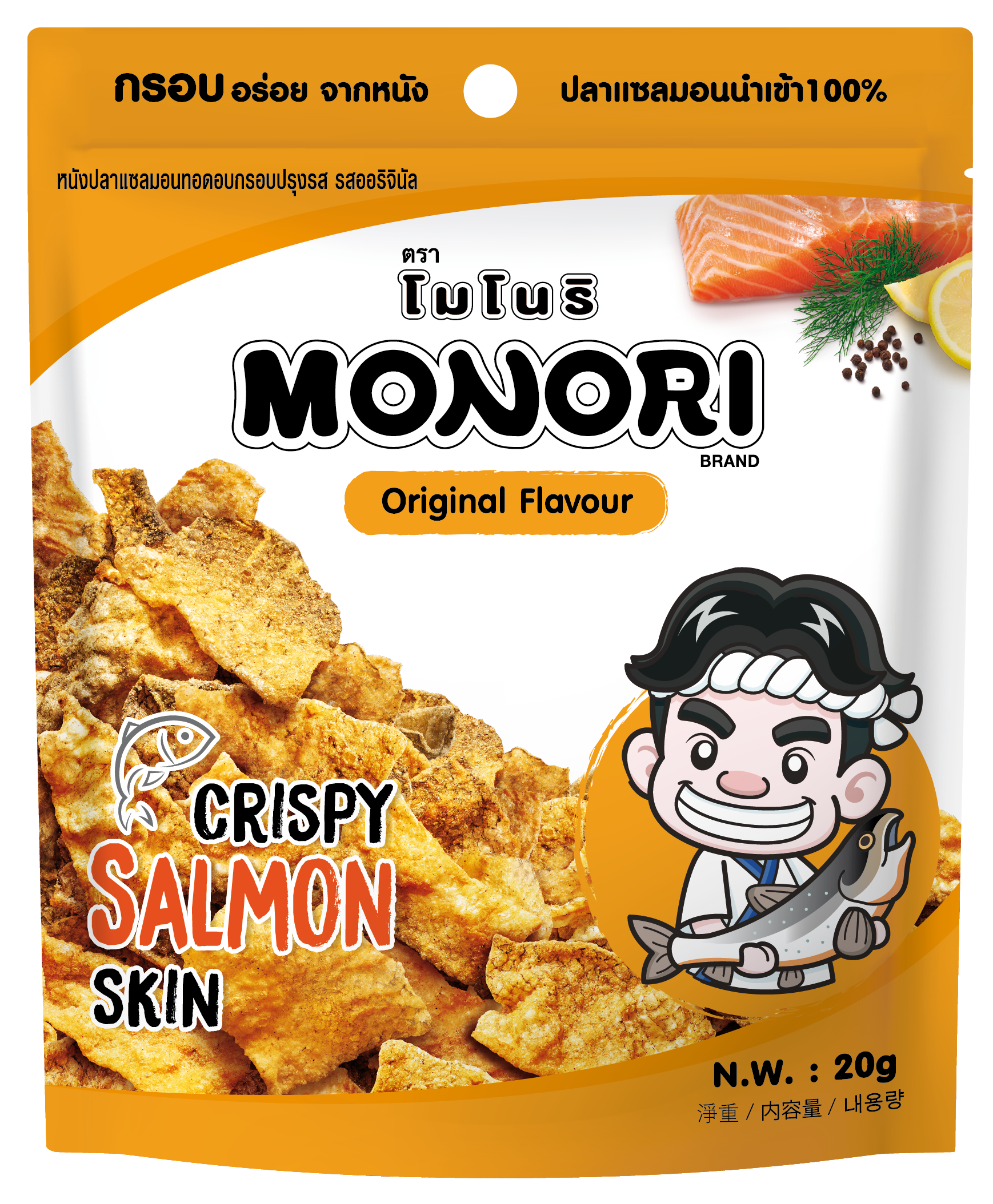 Оригинальный хрустящий аромат лосося MONORI 20 г.