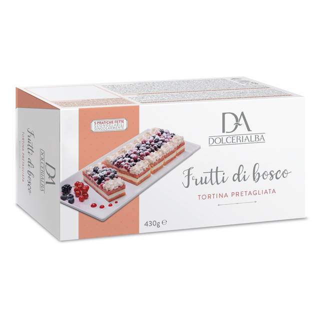 High Quality Made in Italy Wild Berries Precut Cake Family Pack for Supermarket 430g/15,16oz