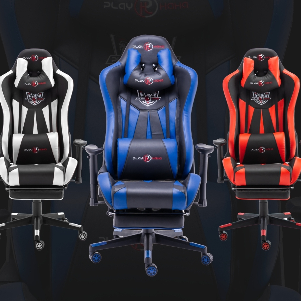 Appearance patent certification red and black Computer Racing Gaming Chair adjustable headrest e-sport chairs with footrest