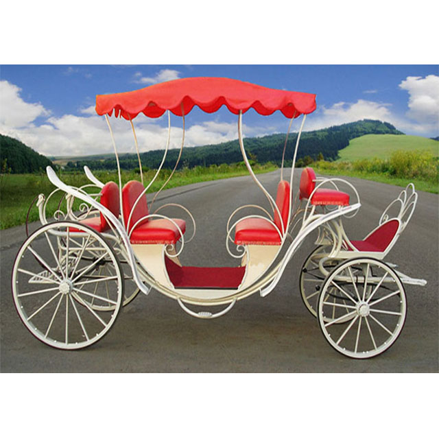 New Hollywood Style Touring Cinderella Carriage Pumpkin Maroon Wedding Cinderella Chariot New Style Hollywood Cinderella Buggy