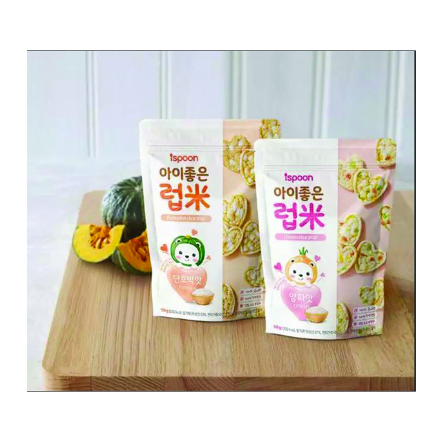 Korean Manufactured ispoon Baby Grain Snack 100% Organic Ingredients Rice Snack Baby Biscuit