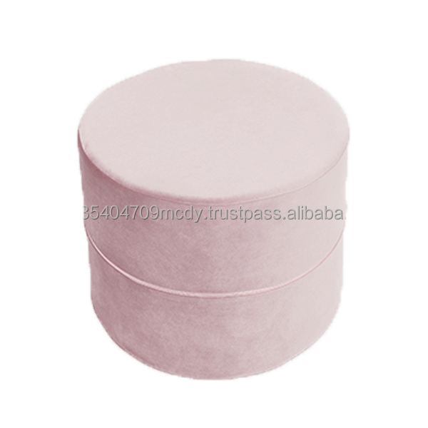 Kids Pouf Foam Soft Velvet Non-Toxic Round Shape Light Purple