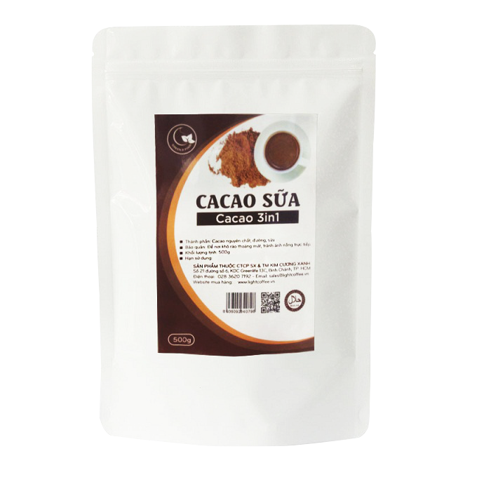 CACAO3IN1 Jar 500g Powder Brown Color With Shelf Life 24 Months Best In Vietnam