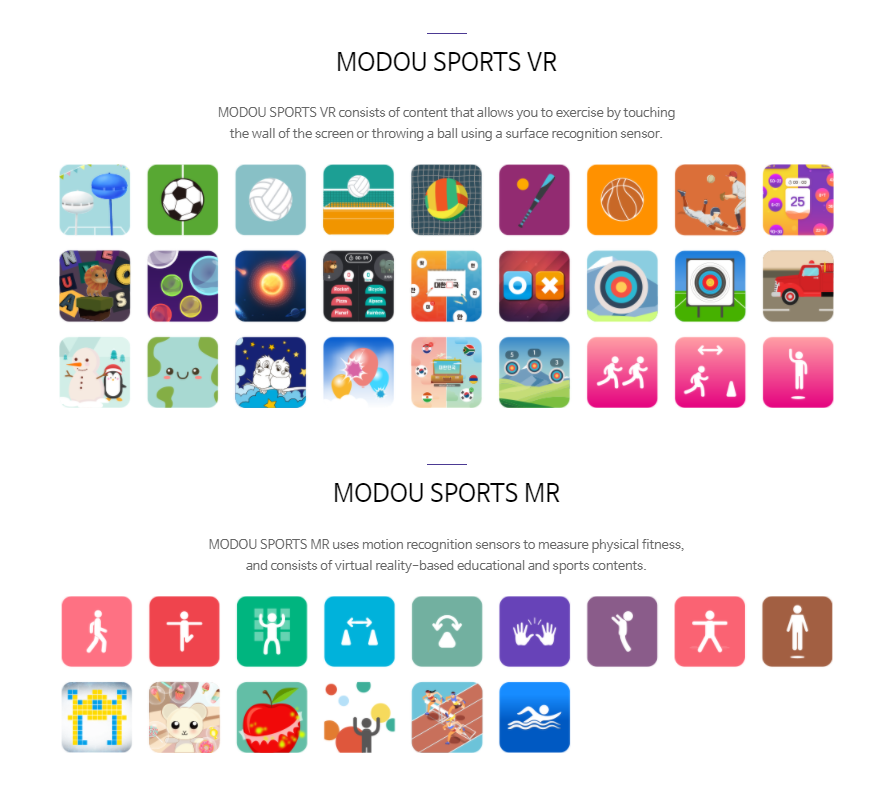 MODOU sports Play type augmented reality software contents Experience-based 2021 toys other indoor sports products program KOREA