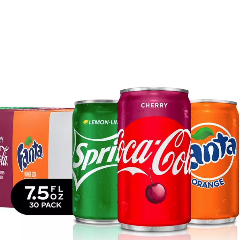 Fanta Coca Cola и Sprite Мини банки, набор различных банок (упаковка из 30 штук)
