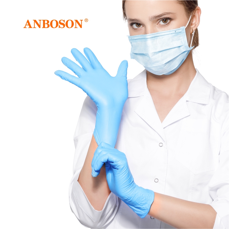 Anboson Factory Wholesale Accept OEM 100 Pack Disposable Gloves Nitrile Gloves Xs Powder-Free 100% Pure Nitrile Glove
