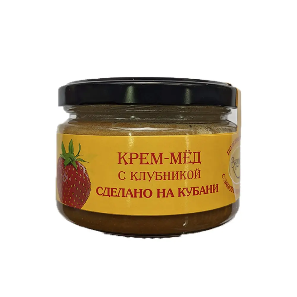 Cream made from natural honey with strawberry  plastic mass with a smooth pasty consistency