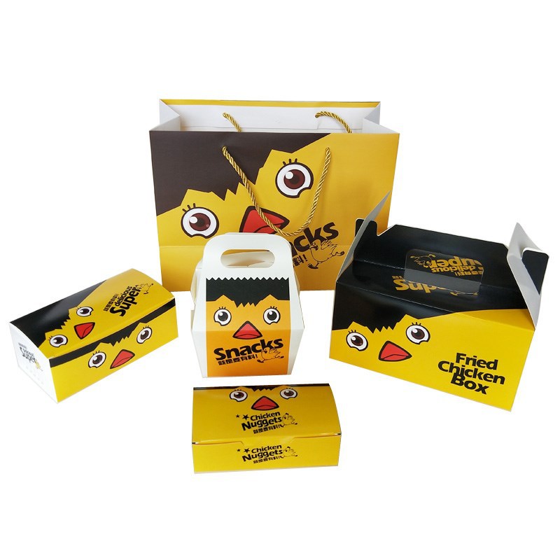 Пищевой класс на заказ корейские жареные куриные Nuggets пищевая упаковка бумажная коробка Одноразовые Коробки для фаст-фуда гамбургеров