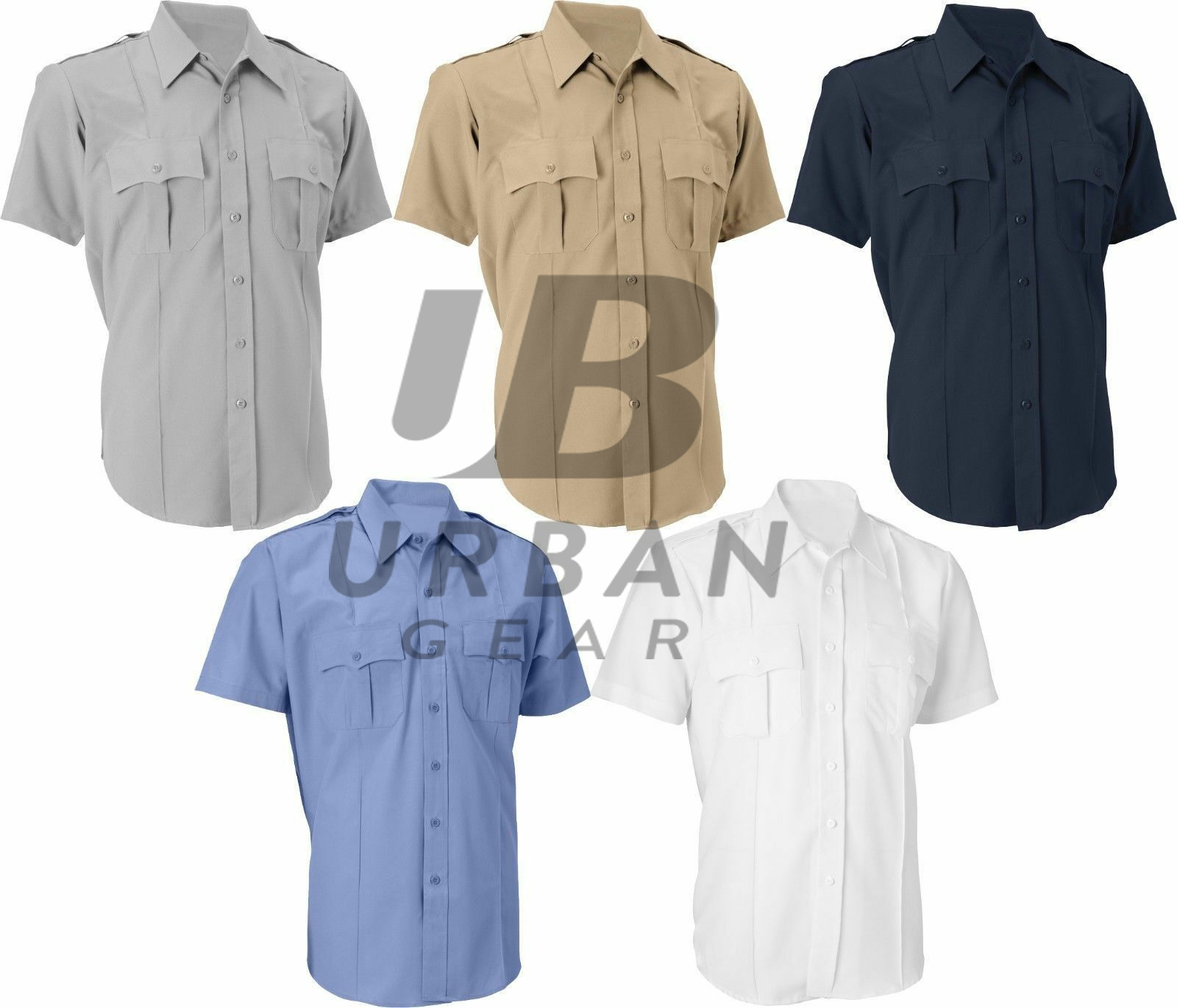 Men Security Uniform Shirt Men's Work Duty Security Guard Shirts Two Sided Pockets Long Sleeve Men Guard Shirt