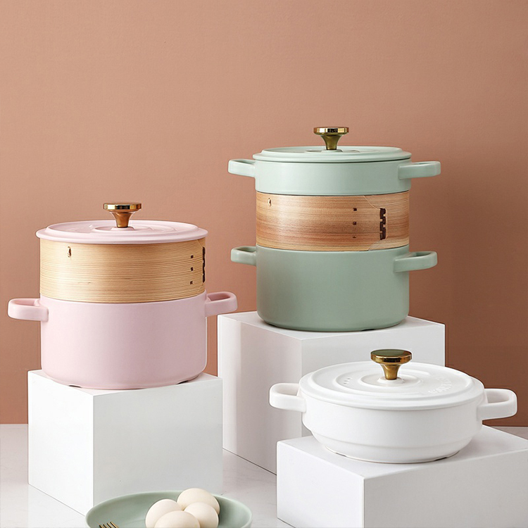 Warmer Storage ceramic casserole glaze stew soup pot glass lid household cooking non stick casserole sets colorful