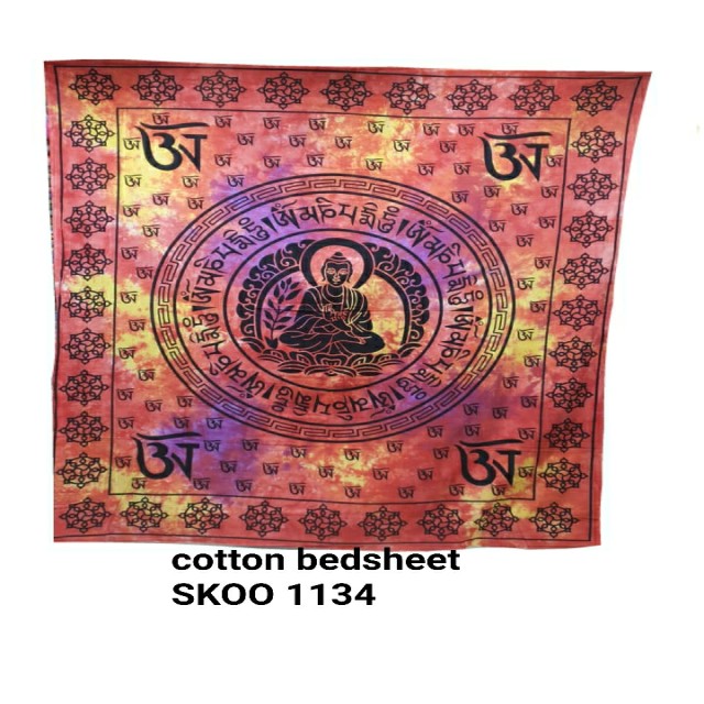 SK Noor and Sons Home decor Traditional and 100% Soft Cotton Double Bedsheets Indian Boho Bed sheets
